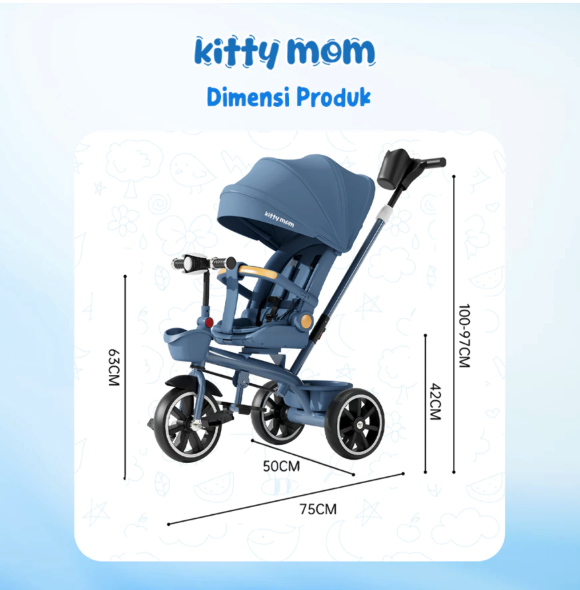  Kitty Mom Sepeda Stroller