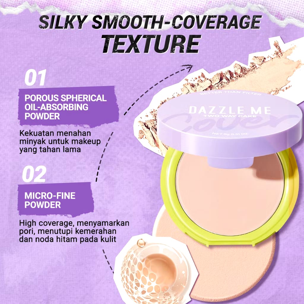 HEBE Beauty Style DAZZLE ME Better Than Filter Double Kill Two Way Cake Powder 06 Deep Cocoa