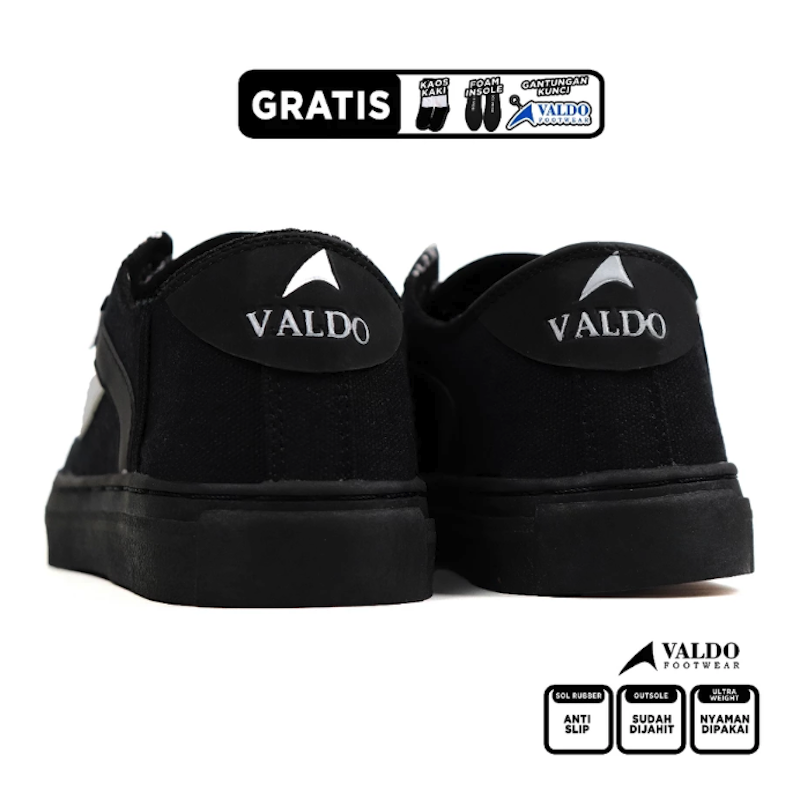 Valdo Footwear Parvo Sepatu Skater Hitam Lis Merah 4