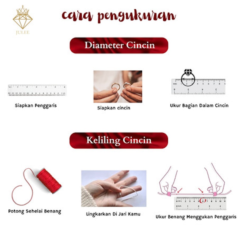 JULEE Cincin Polos Emas 18k 4
