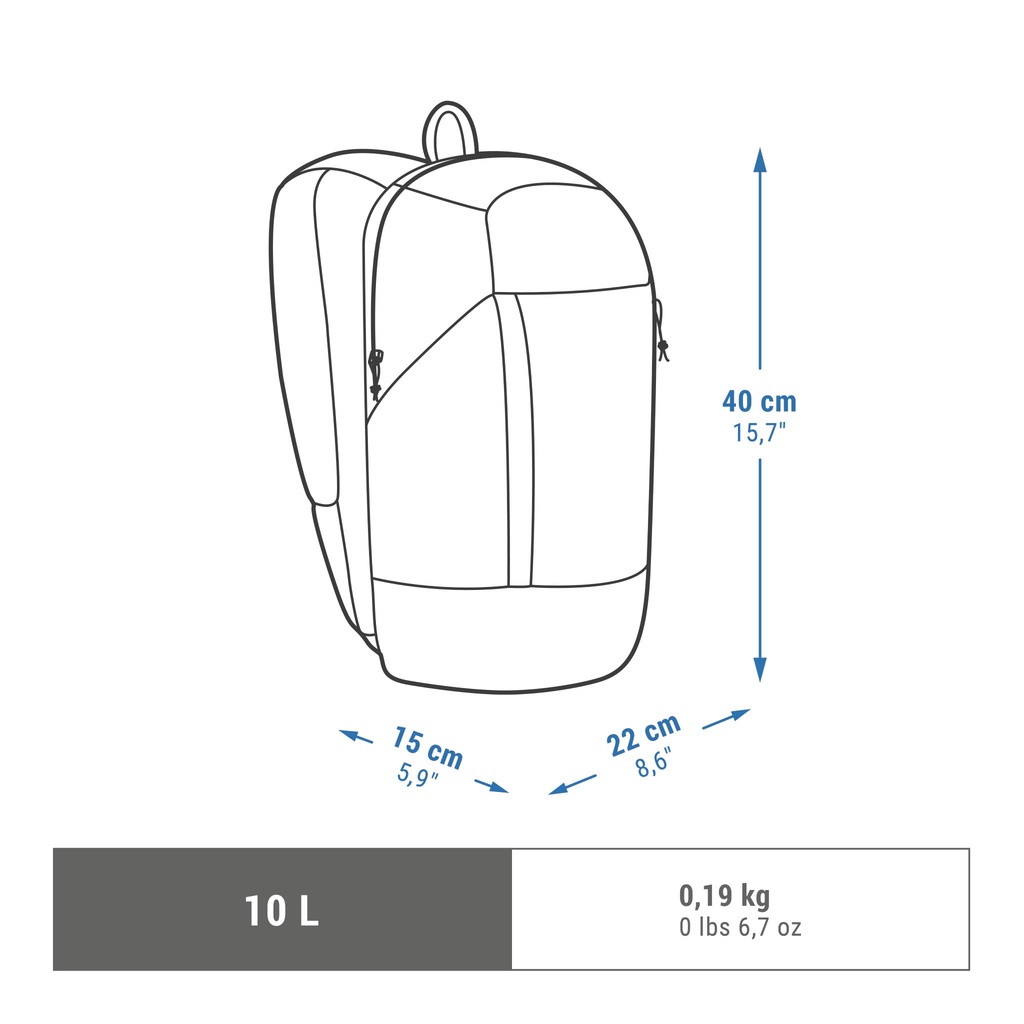 Decathlon - Ransel Hiking 10L Arpenaz Motif Cyan 5