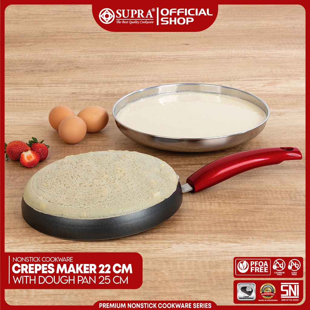 Supra Teratai Metal Supra Panci Crepes Maker 22 cm + Dough Pan 25 cm