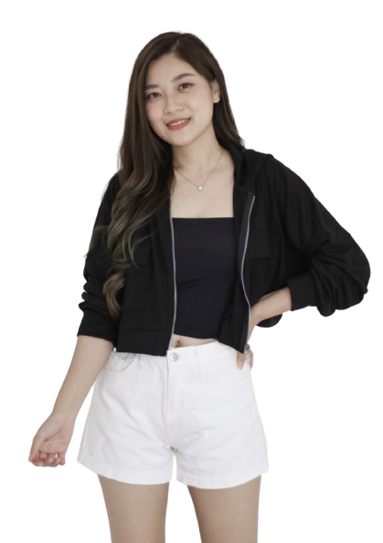 Aiden Knit Jacket Crop Oversized Hoodie 