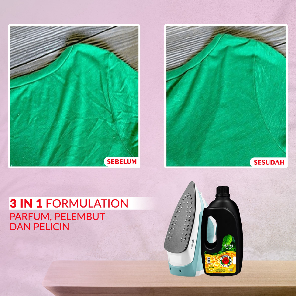 Cap Mawar Indonesia Happy Laundry Pelicin Setrika & Pengharum Pakaian 