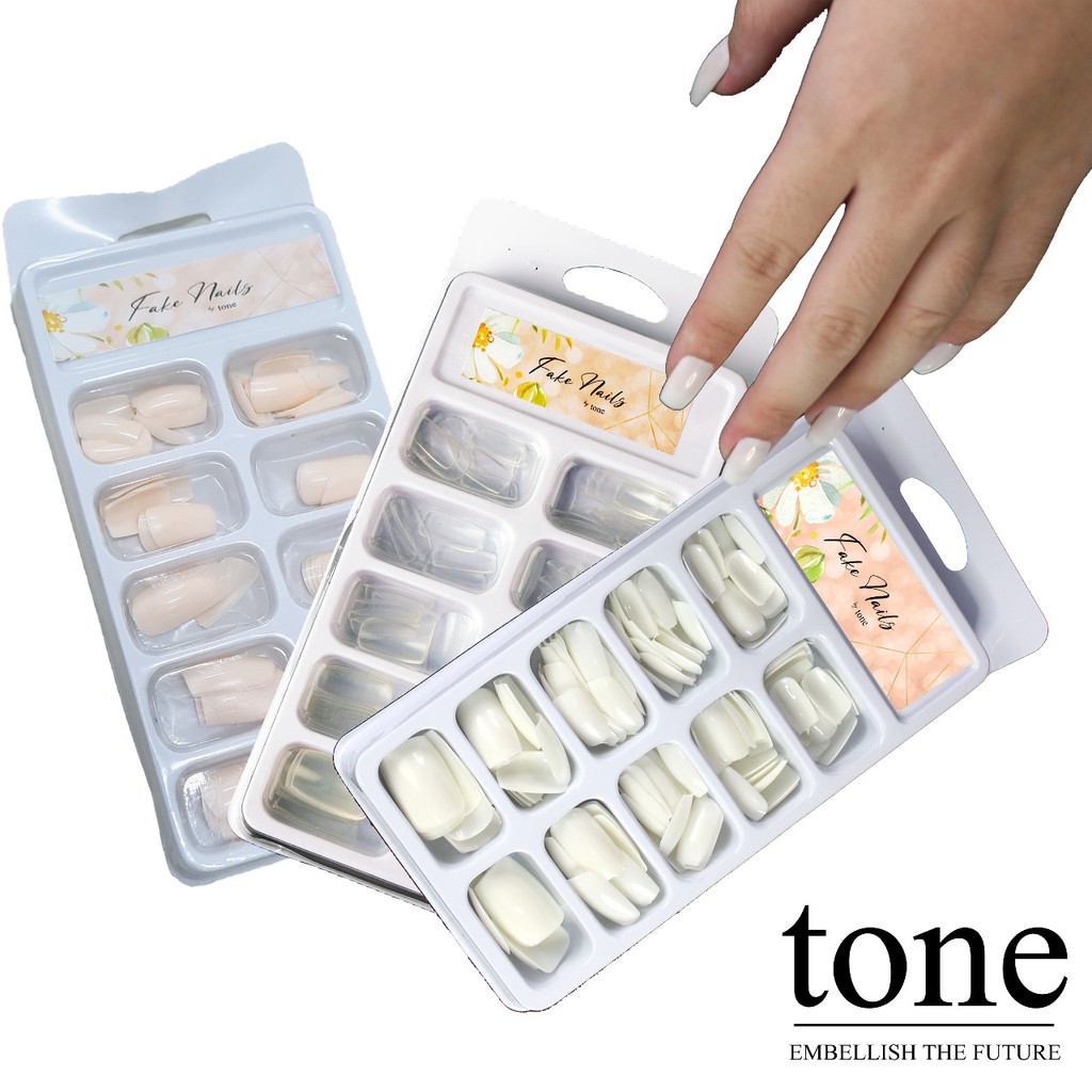 Tone Kuku Palsu 100 Pcs Polos (Fake Nails Nail Art) - DIY