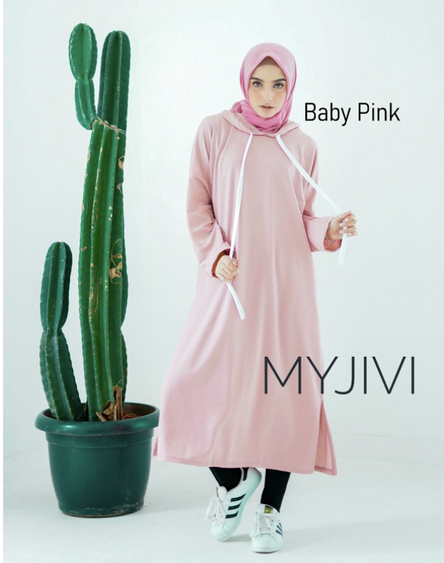 Vanesa Tunik Hoodie - Baby Pink 2