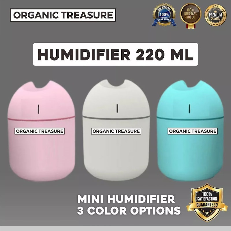 Organic Treasure Paket Mini Humidifier 220 ml + 4 Essential Oil 4
