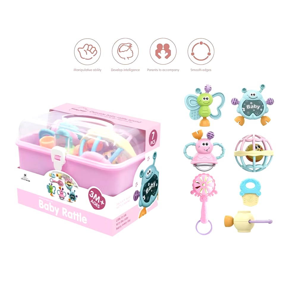 Gaudi Gaudi Baby Rattle Teether 7 pcs Box