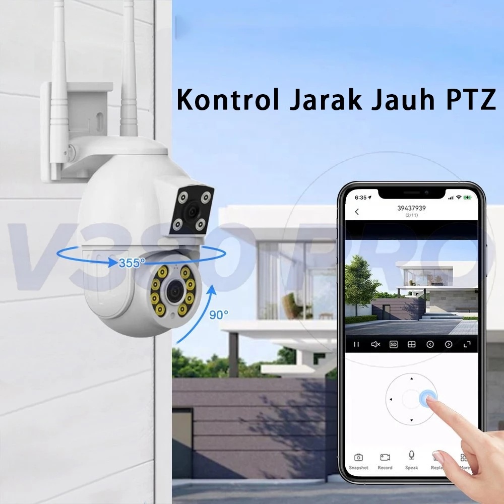 Guangzhou Macro-Video Technology V380 Pro Kamera CCTV 8MP Lensa Ganda