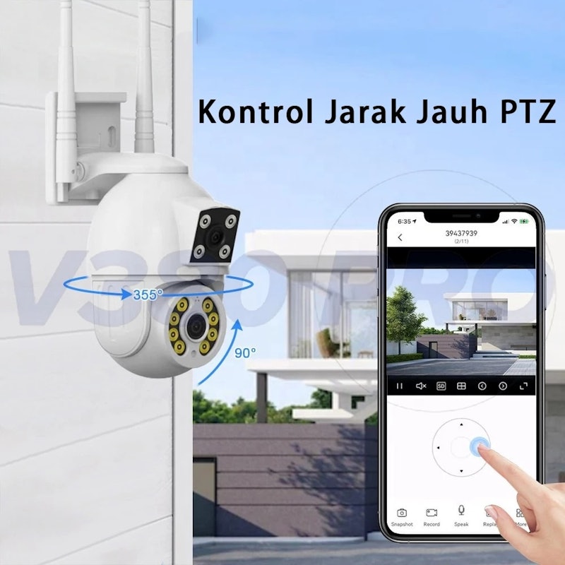 V380 Pro Kamera CCTV 8MP Lensa Ganda 5