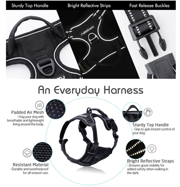Rabbitgoo No Pull Dog Harness with 2 Leash Clips