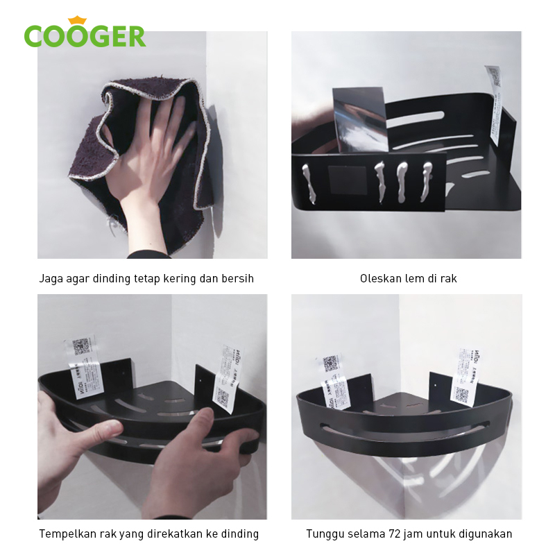 Driandra Surya Perkasa COOGER Rak Sudut Kamar Mandi 1 Susun