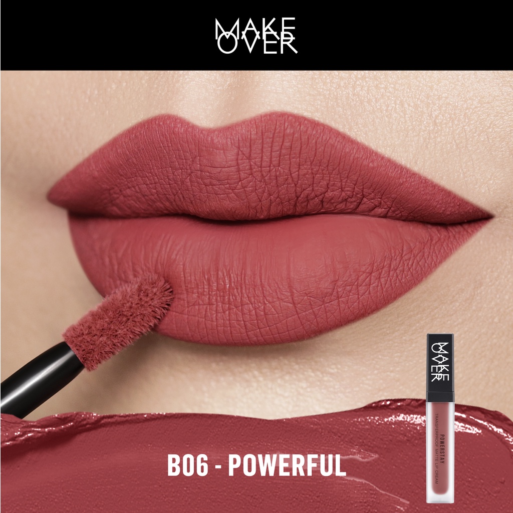 MAKE OVER Powerstay Transferproof Matte Lip Cream B06 Powerful
