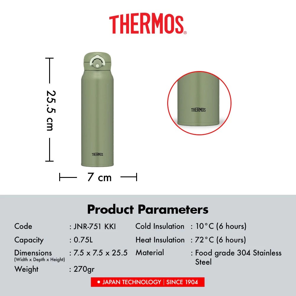 Thermos LLC Thermos Vacuum Insulated One Push Tumbler 750 ml  JNR-751