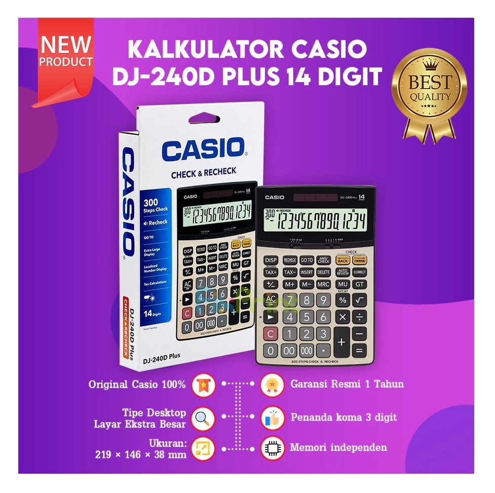 Casio Computer Casio Check & Recheck Calculator DJ-240D Plus