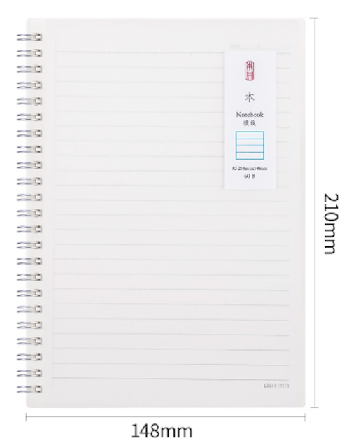 Deli Spiral Notebook Cover PP Transparant Waterproof LPA560 LPB560