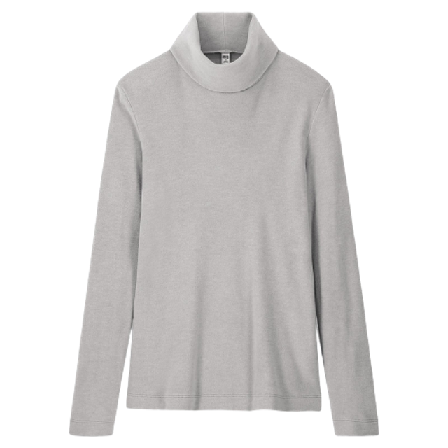 Women HEATTECH T-Shirt Fleece Turtle Neck 2