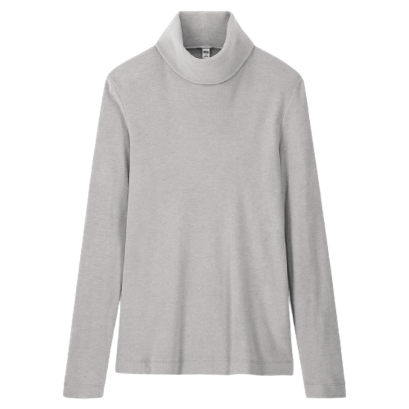 Women HEATTECH T-Shirt Fleece Turtle Neck 2