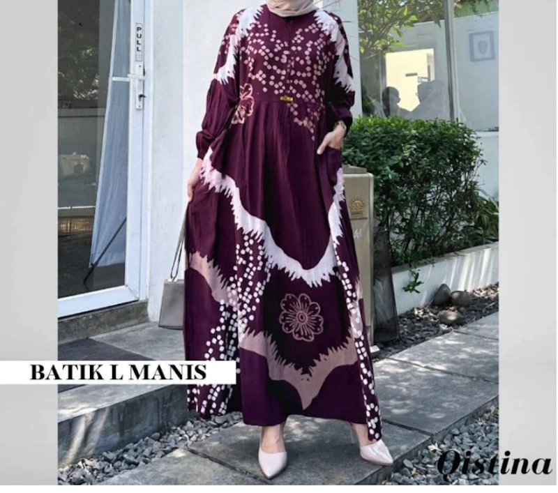 Batik L Manis Gamis Twill Rayon Candi Mekar 3