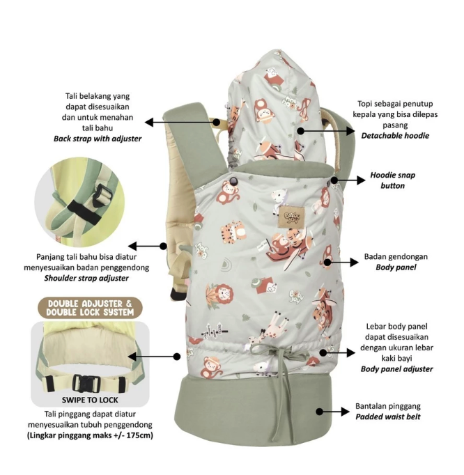Baby Joy Baby Joy Gendongan SSC M Shape Jungle Joy Series BJG3073