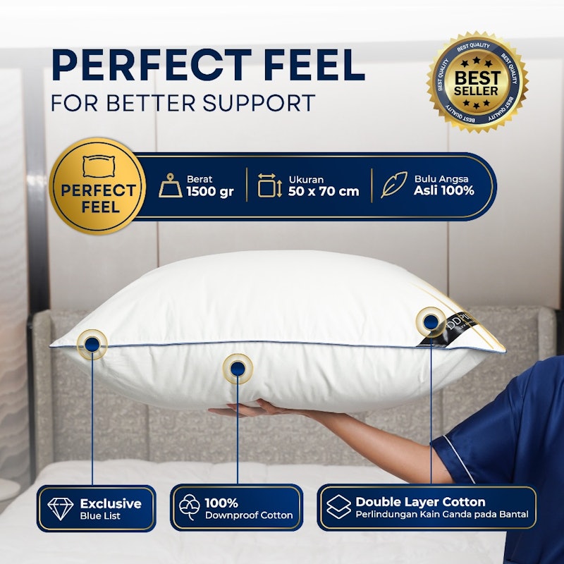 DDPillow Bantal Bulu Angsa Asli Type Hampton