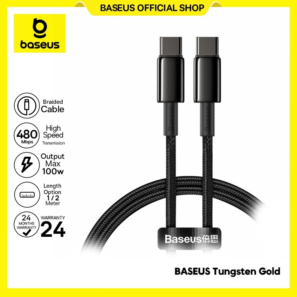 Baseus Tungsten Gold Fast Charging Data Cable Type-C to Type-C