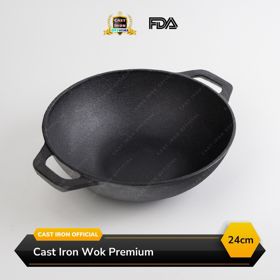  Cast Iron Official Cast Iron Wok 24 cm