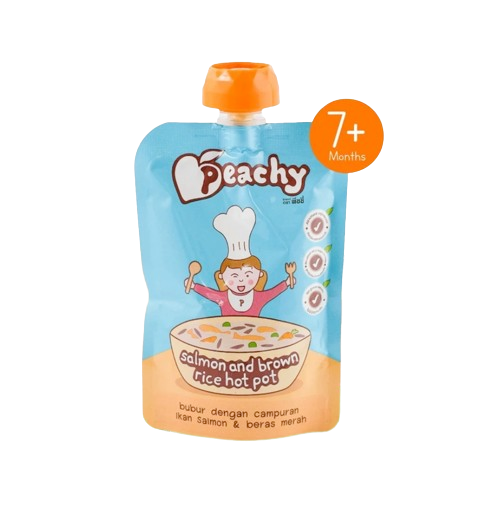 Peachy Salmon and Brown Rice Hot Pot