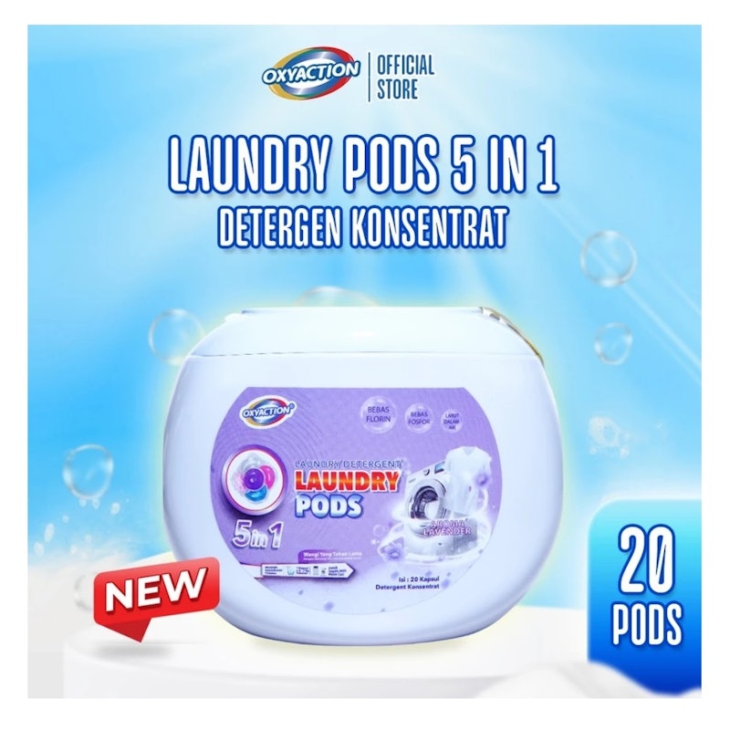 NEW OXYACTION Laundry Pods 5in1 Aroma Lavender 2