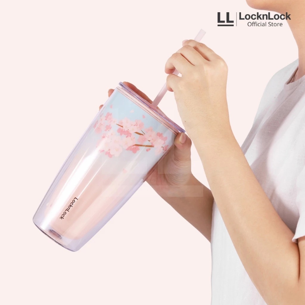 LocknLock LocknLock Exclusive NEW Double Wall Cold Cup Cherry Blossom HAP522