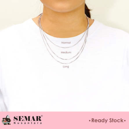 Kalung Stela Polos White Gold 17K 2