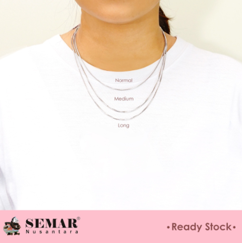 Kalung Stela Polos White Gold 17K 2