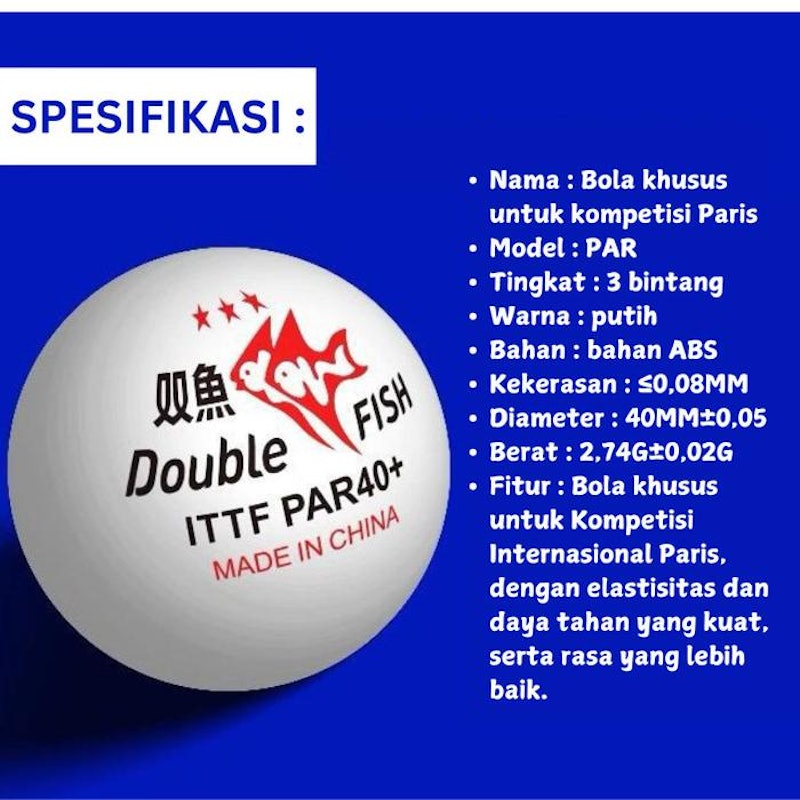 Double Fish PAR40+ 3-Star Table Tennis Ball 4
