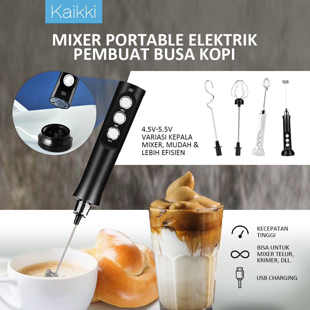  KAIKKI Electric Milk Frother 