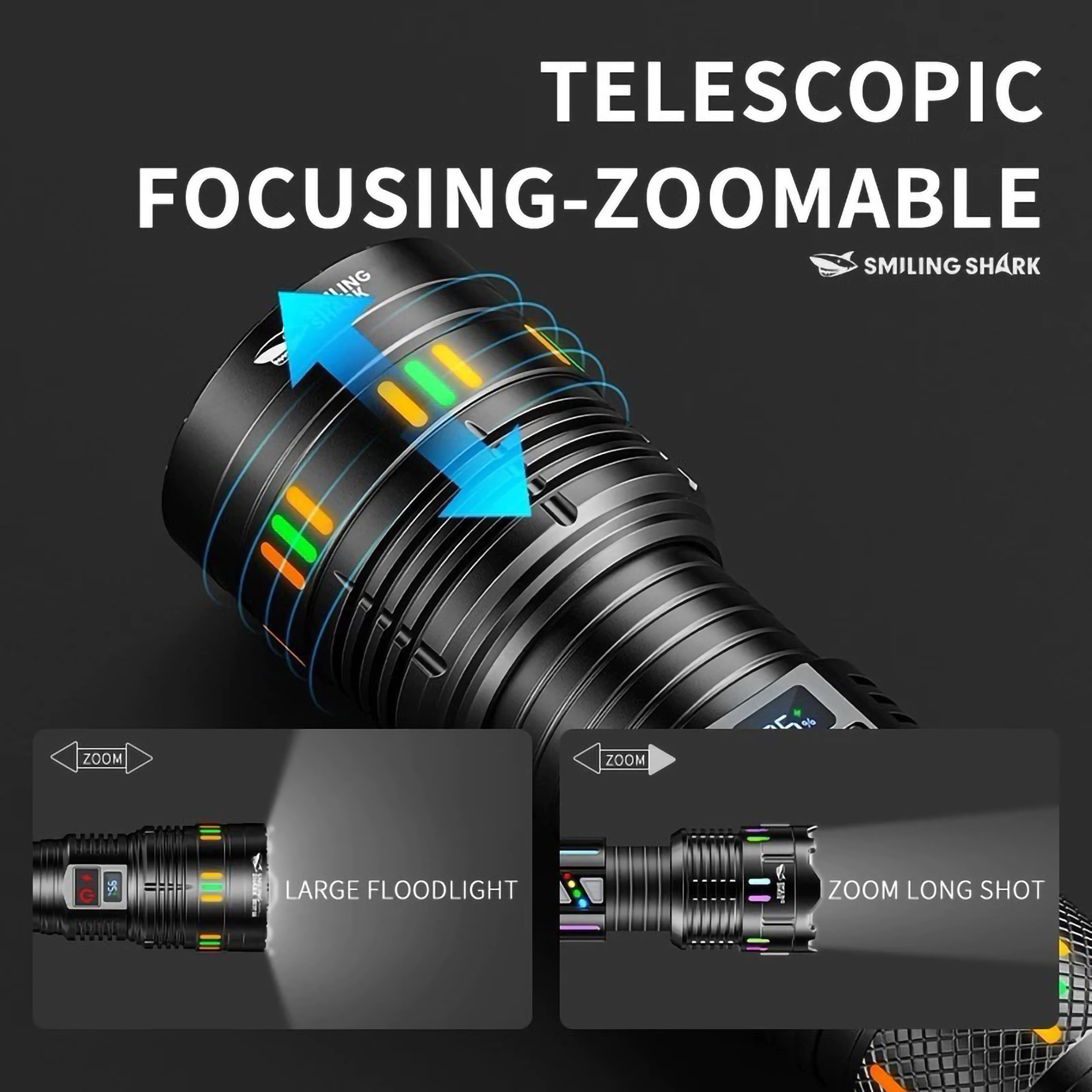 Guangzhou Smiling Shark Lighting Science Technology Smiling Shark Rechargeable Flashlight SD-5996