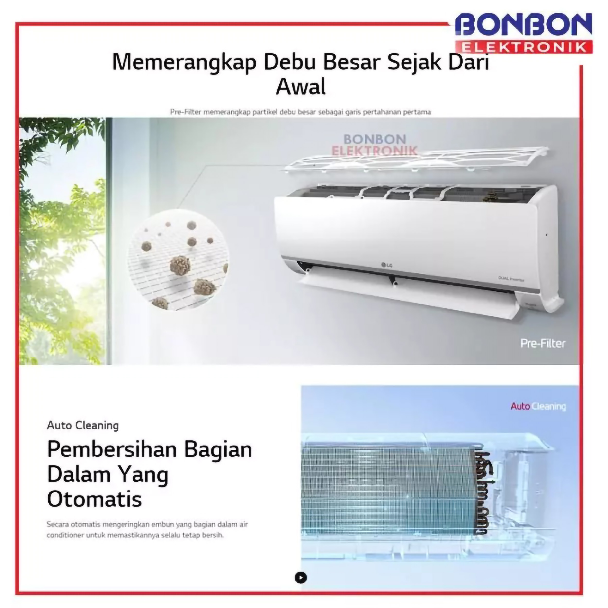 LG Electronics Indonesia LG AC Split Dinding Smart Inverter DUALCOOL 2 PK T18EV5