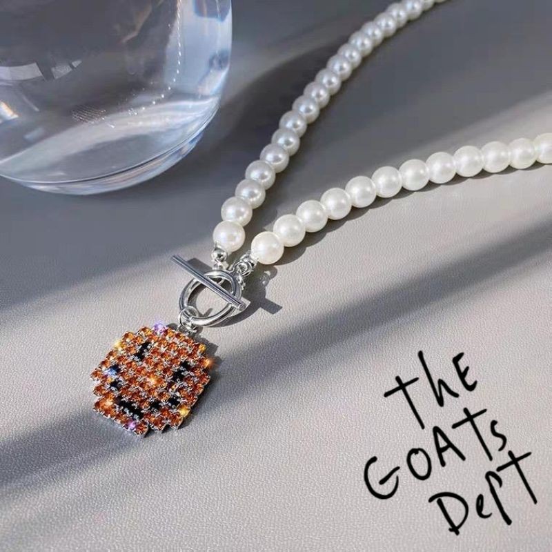 The Goats Dept  Nirvana Pearl Ice Stoned Smile Necklace
