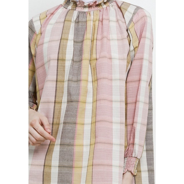 MFMW Muskaan Blouse Pink Motif Kotak