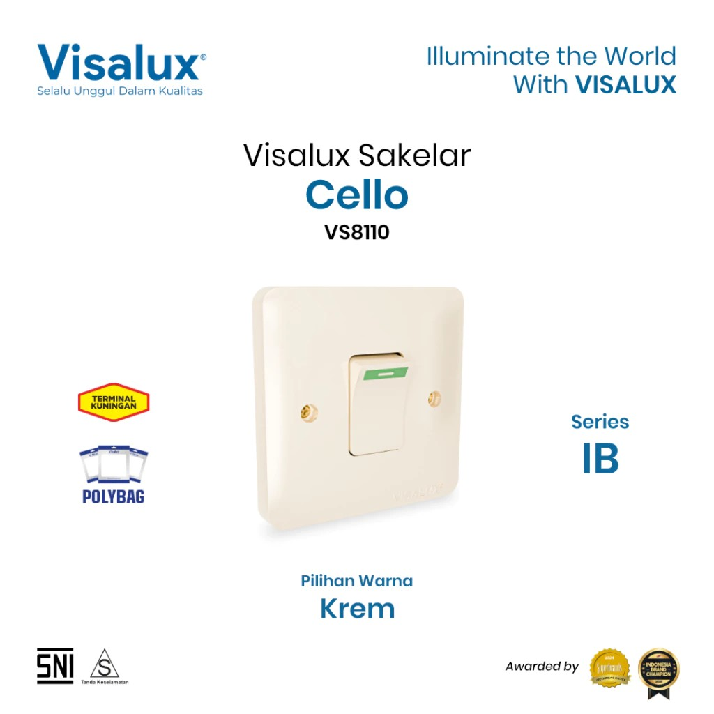 Visalux Saklar Cello 1 Gang 2