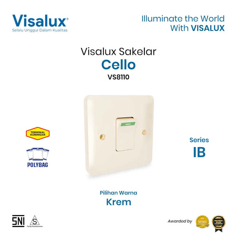 Visalux Saklar Cello 1 Gang 2