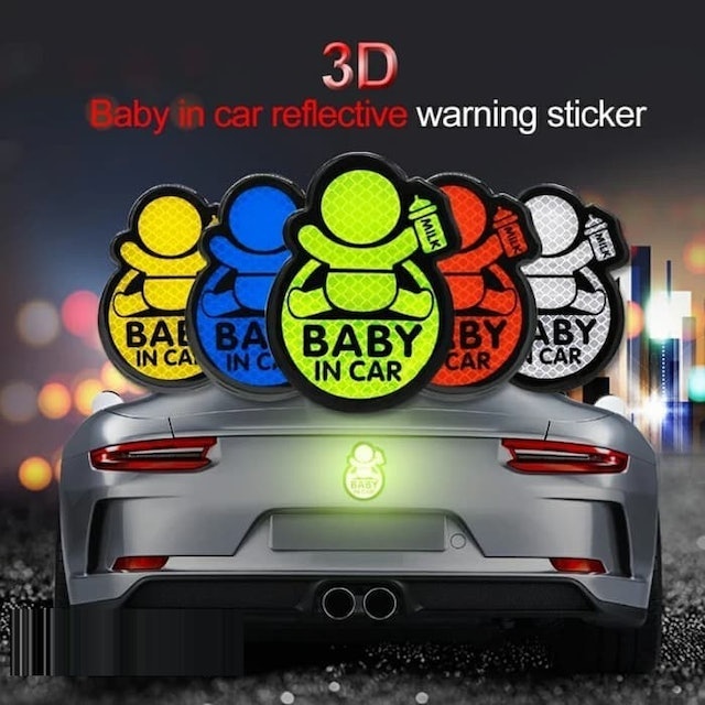  3D Sticker Reflector Sign Baby In Car