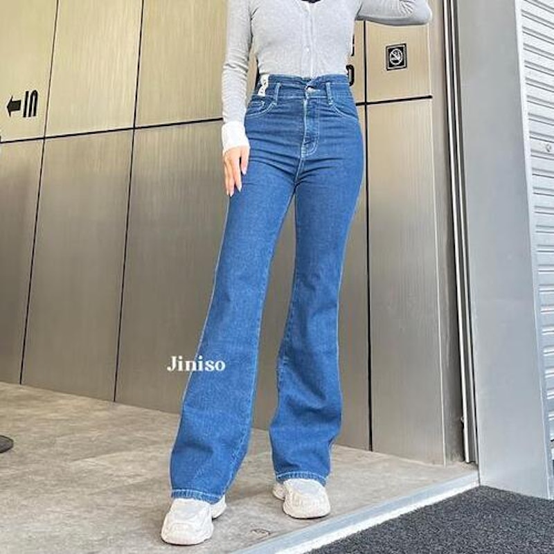 JINISO Ultra Highwaist Cutbray Stretch Jeans Hangout 4