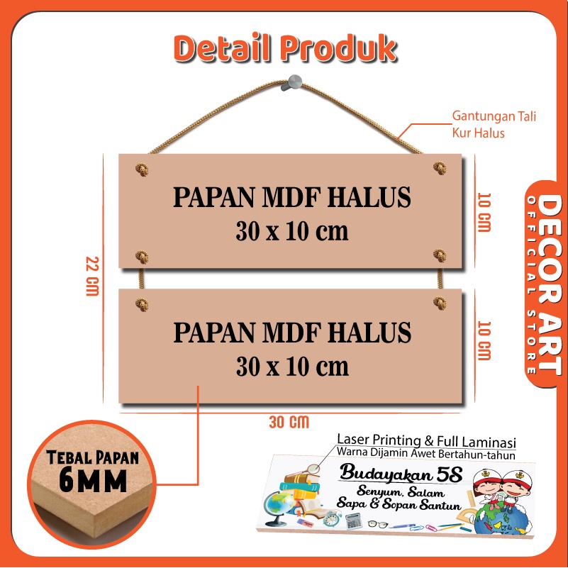 Decor Art Dekorasi 2 Susun Hiasan Pintu Kelas