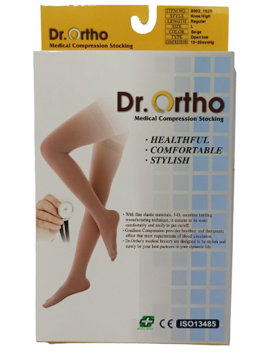 I-MING SANITARY MATERIALS Dr. Ortho Under Knee Stocking Open Toes A-8002