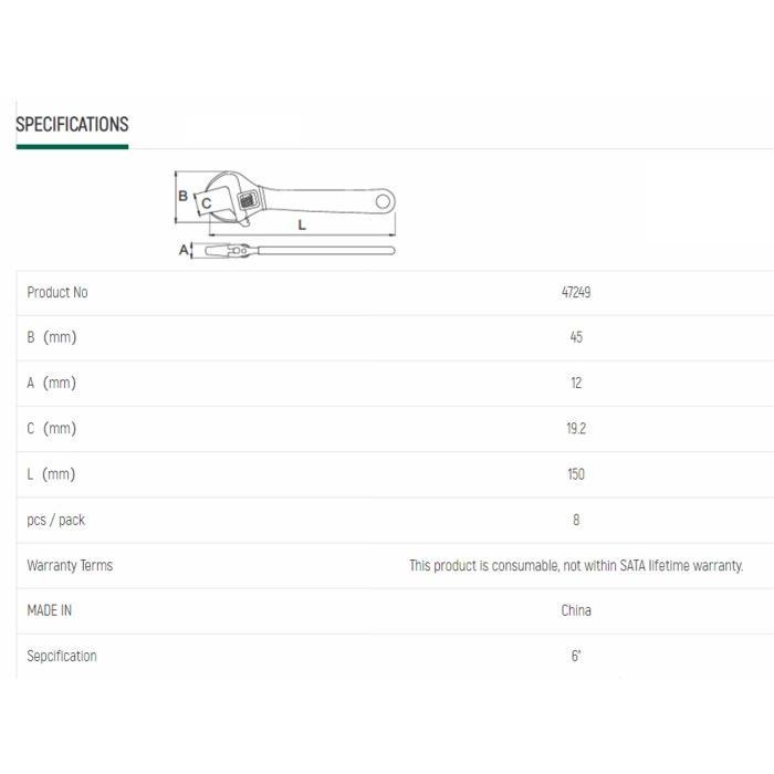  Kunci Inggris 6 Inch Adjustable Wrench 4