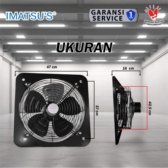 Imatsu Electric Indonesia Imatsu's Wall Exhaust Fan 16 inch ESN-FA16/1-IMS-BK-TY