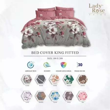 Lady Rose Prime Bed Cover Set King Fitted "Live" 2