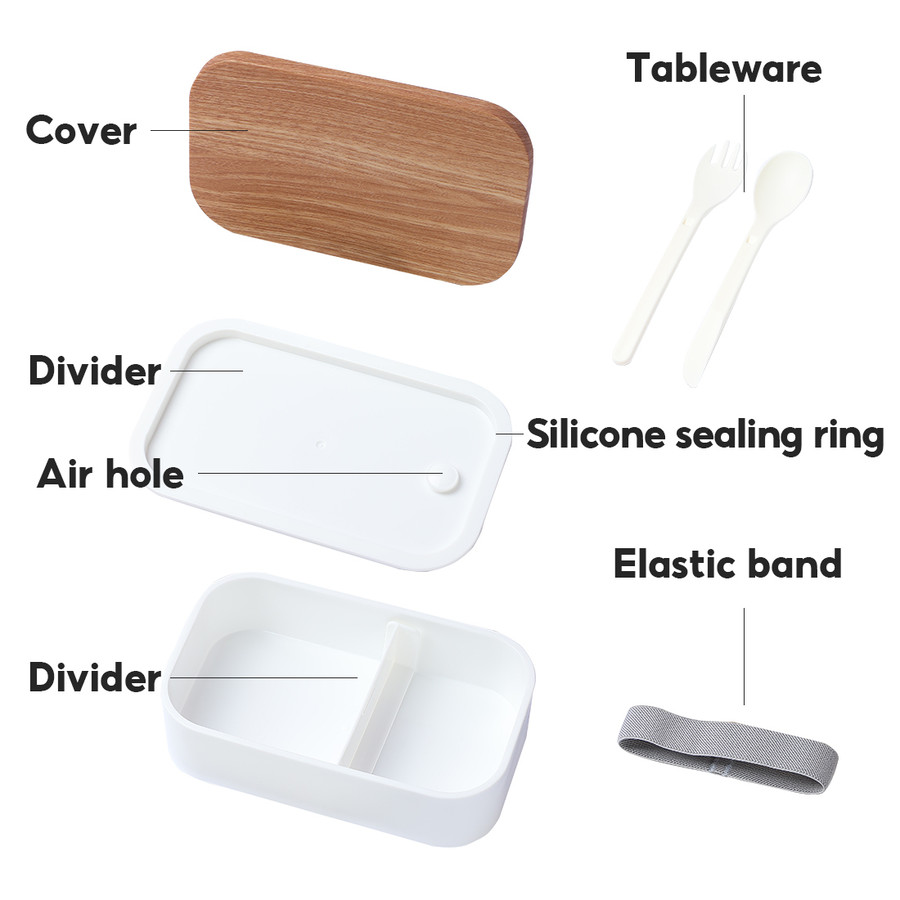 Miniso Hong Kong Miniso Kotak Makan 900 ml 2 Grids + Bag  1808024