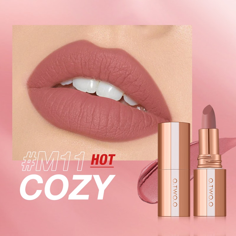O.TWO.O Misty Kiss Lock Color Matte Lipstick M11 Cozy 2