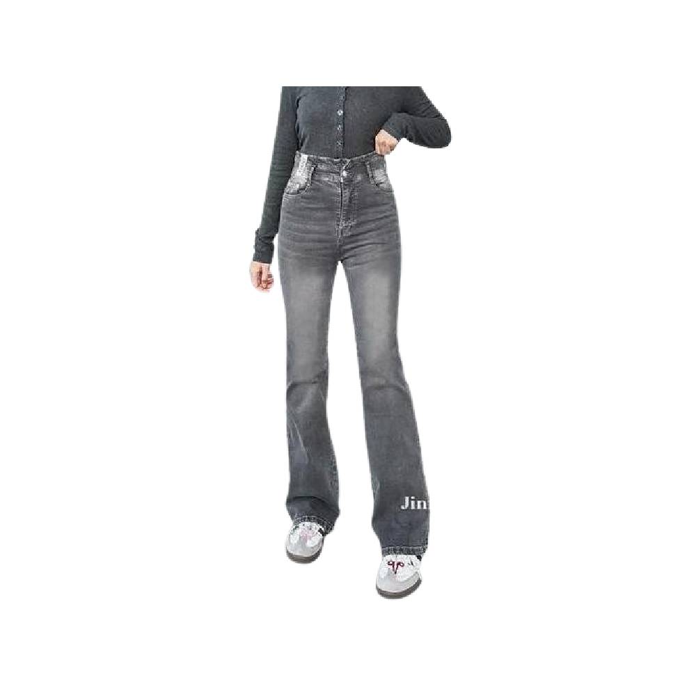 JINISO Ultra Highwaist Cutbray Stretch Jeans Hangout